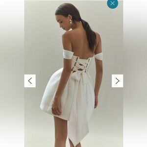 BHLDN Lydia Off-The-Shoulder Corset Mini Dress